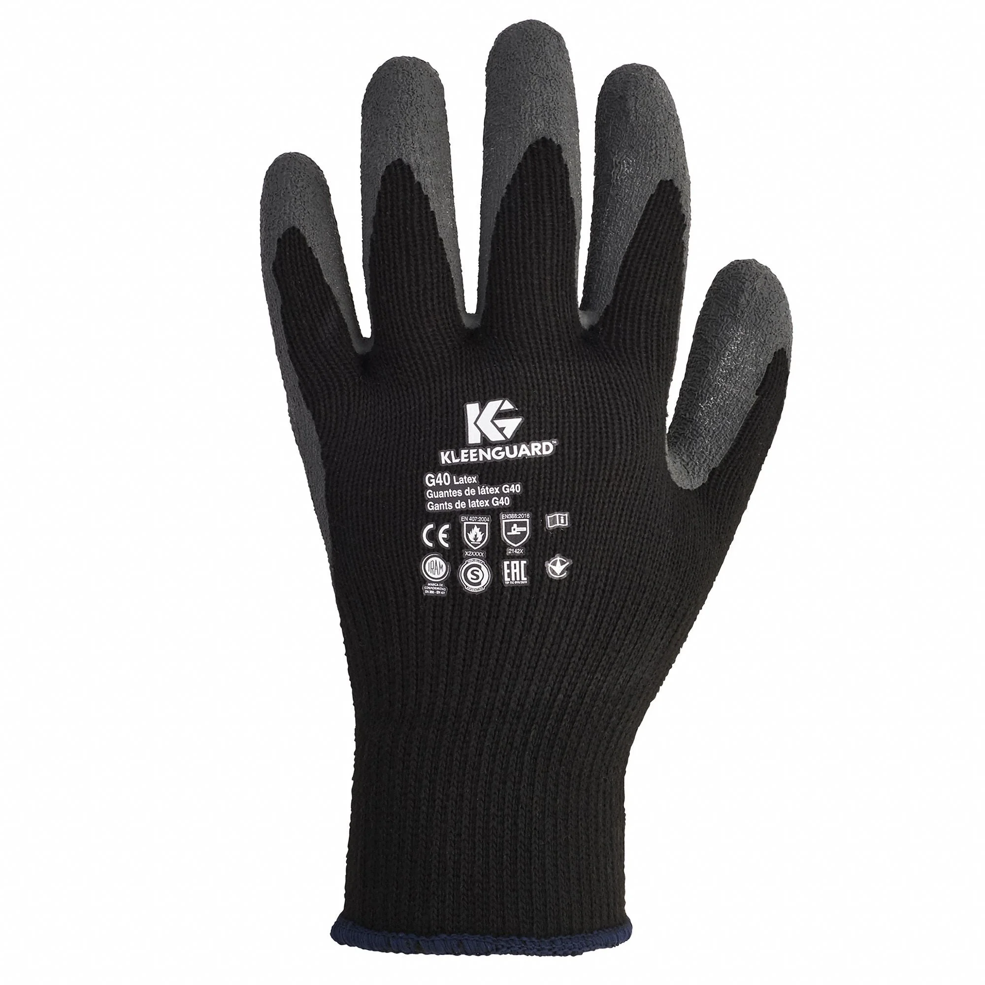 KLEENGUARD G40 Latex-Coated Safety Gloves XL, Black - Image 2