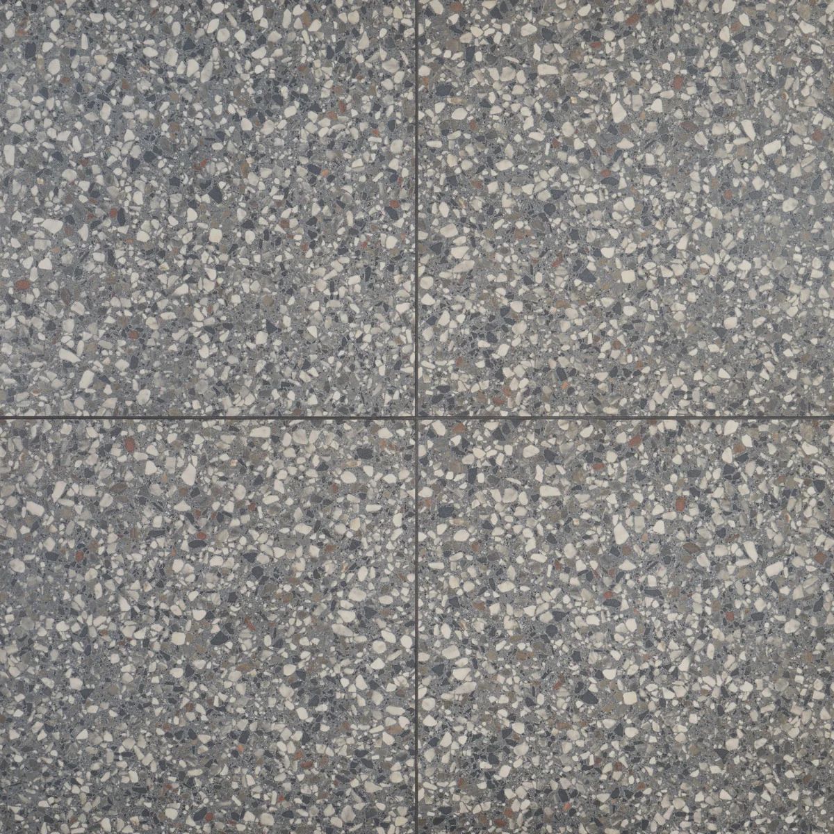 Kobe Flakes Charcoal Gray 24x24 Terrazzo Look Matte Porcelain Tile - Image 3