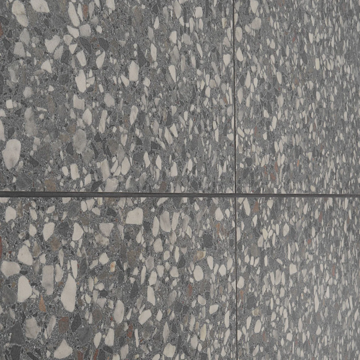 Kobe Flakes Charcoal Gray 24x24 Terrazzo Look Matte Porcelain Tile - Image 4