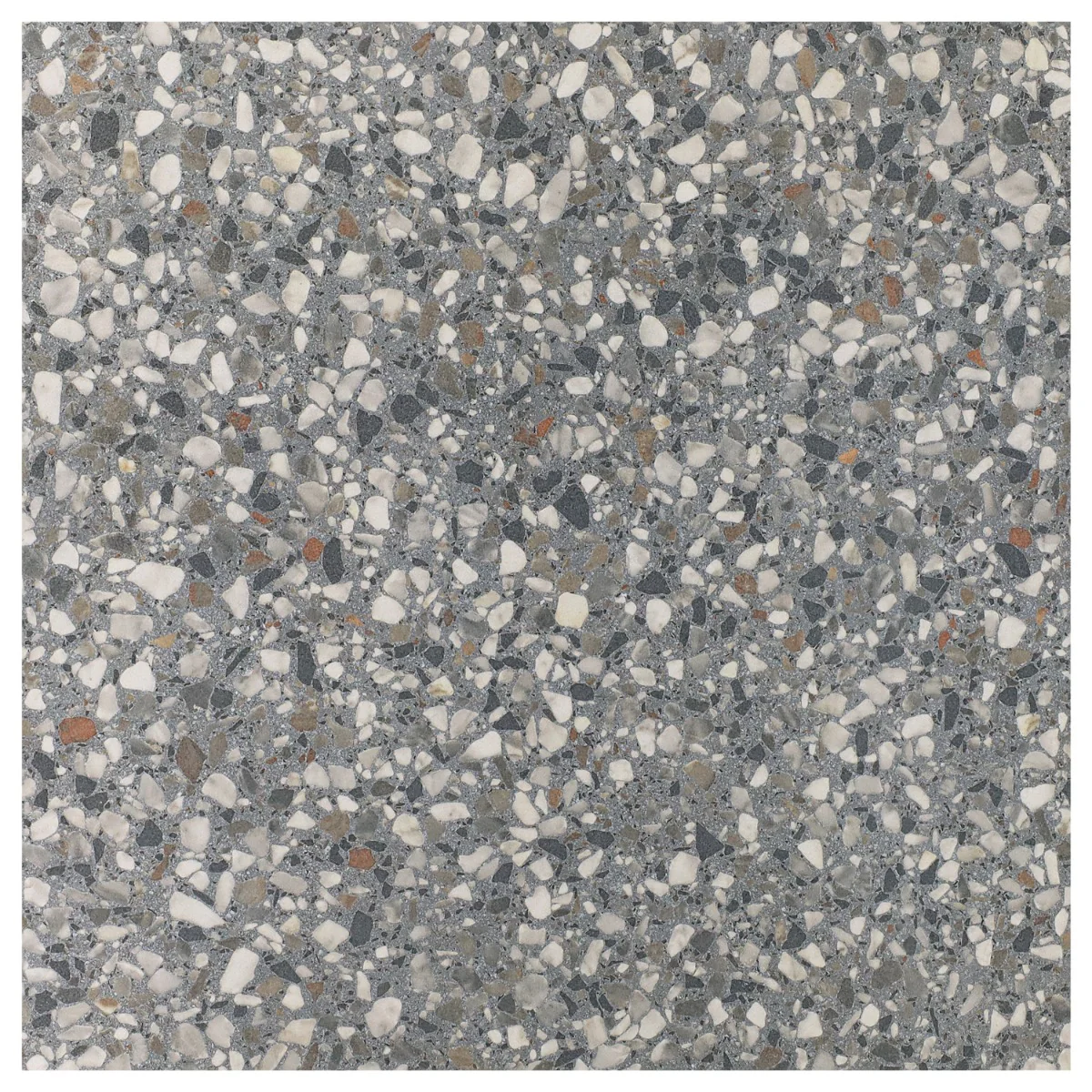 Kobe Flakes Charcoal Gray 24x24 Terrazzo Look Matte Porcelain Tile - Image 7