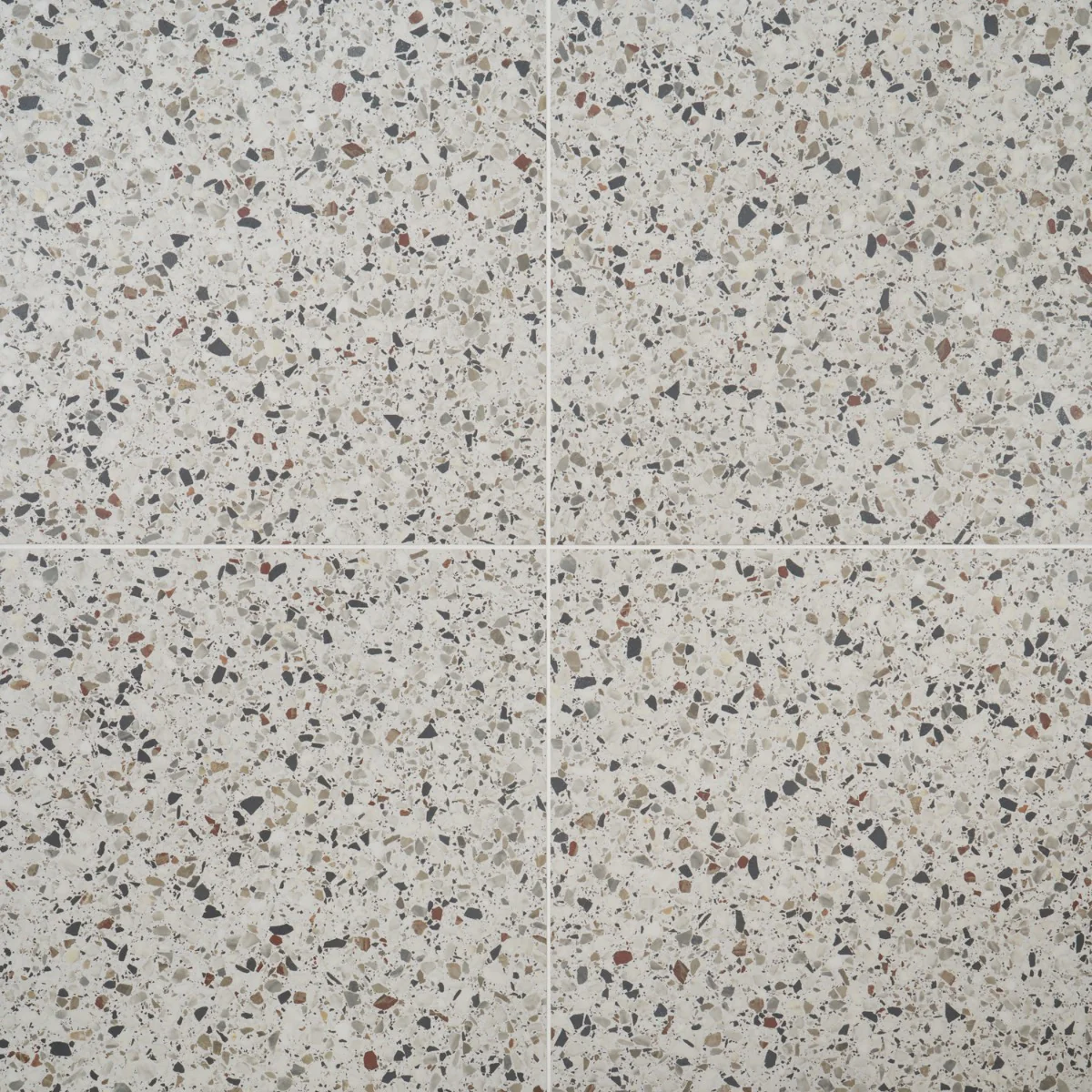Kobe Flakes Ice White 24x24 Terrazzo Look Matte Porcelain Tile - Image 3