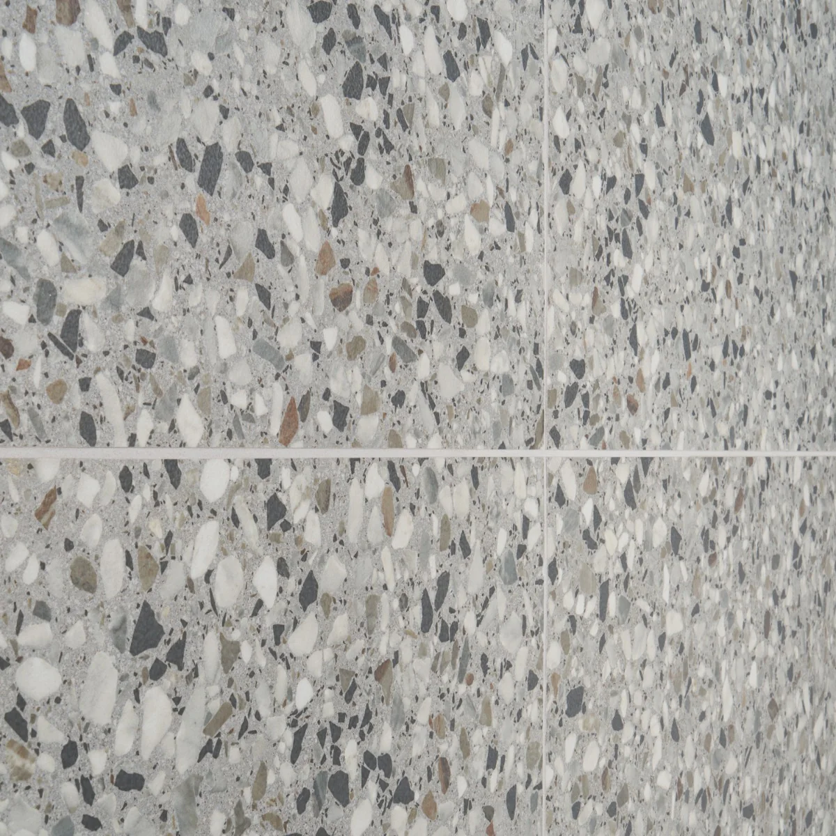 Kobe Flakes Smoke Gray 24x24 Terrazzo Look Matte Porcelain Tile - Lux Tile - Image 4