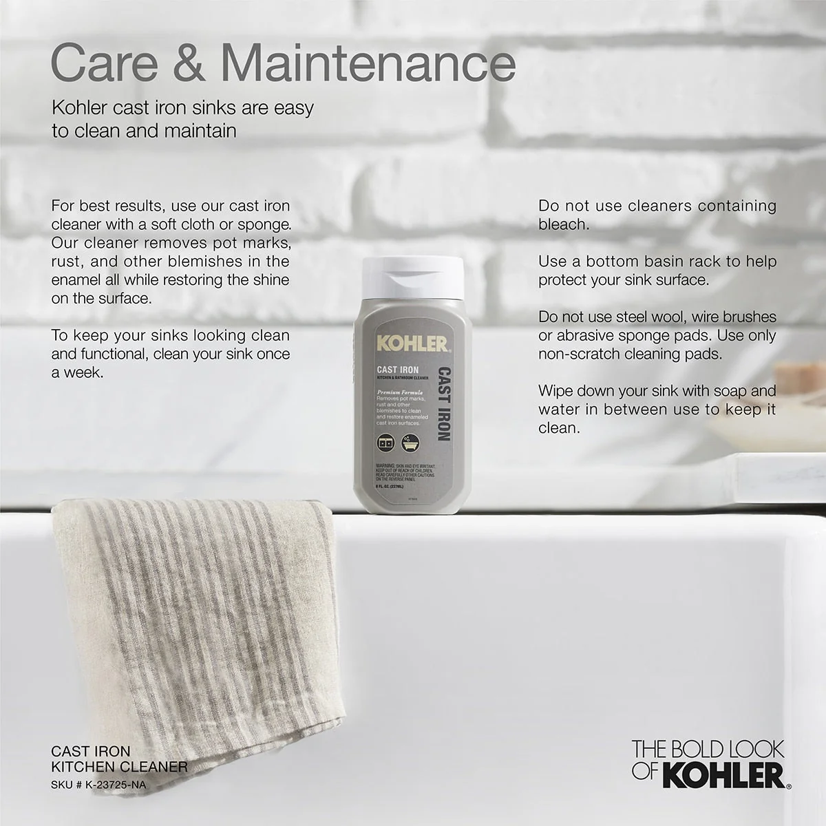 KOHLER Undermount Utility Tub - 22x25 White Cast Iron Sink - Image 4