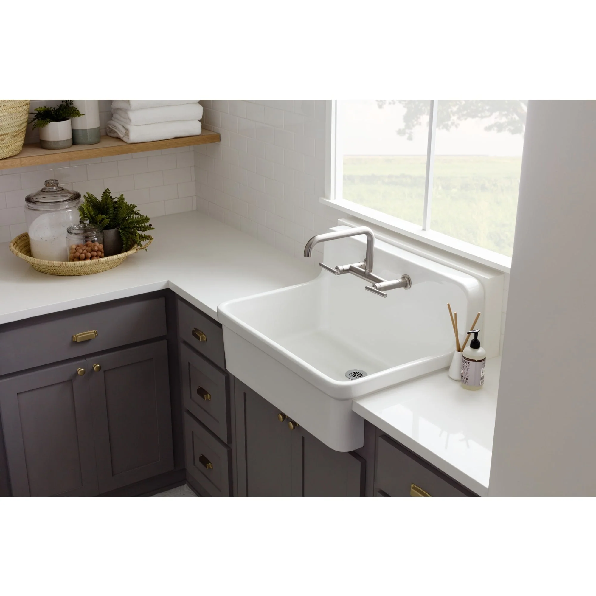 KOHLER Gilford 1-Basin White Wall Mount Laundry Sink - Image 5