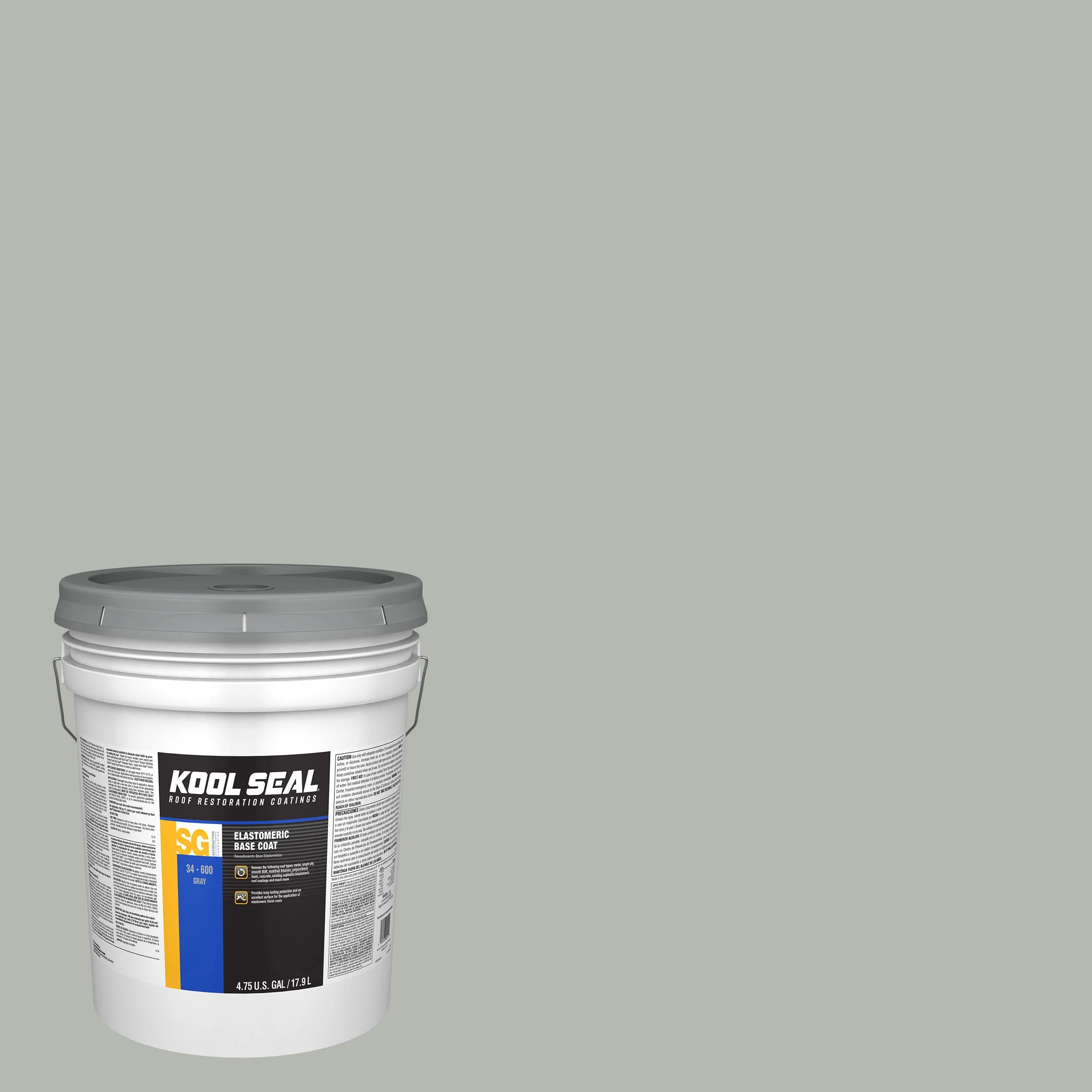 Kool Seal 4.75-Gallon Gray Elastomeric Reflective Roof Coating, Limited Lifetime Warranty (KS0034600-20)