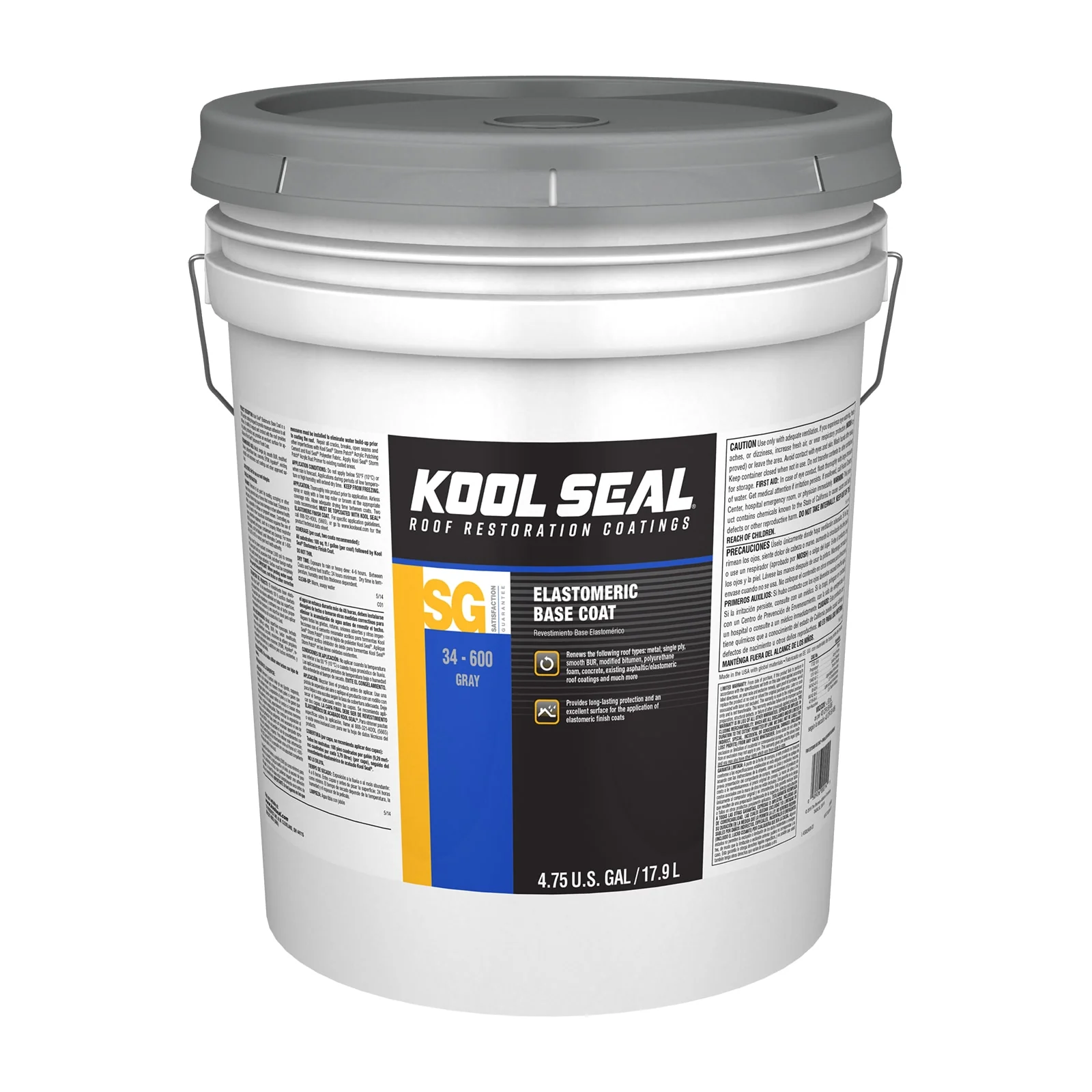 Kool Seal 4.75-Gallon Gray Elastomeric Reflective Roof Coating, Limited Lifetime Warranty (KS0034600-20) - Image 2