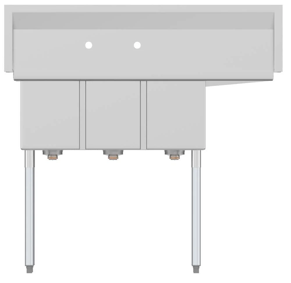 KoolMore 3-Basin Stainless Steel Utility Tub with Drain - Image 10