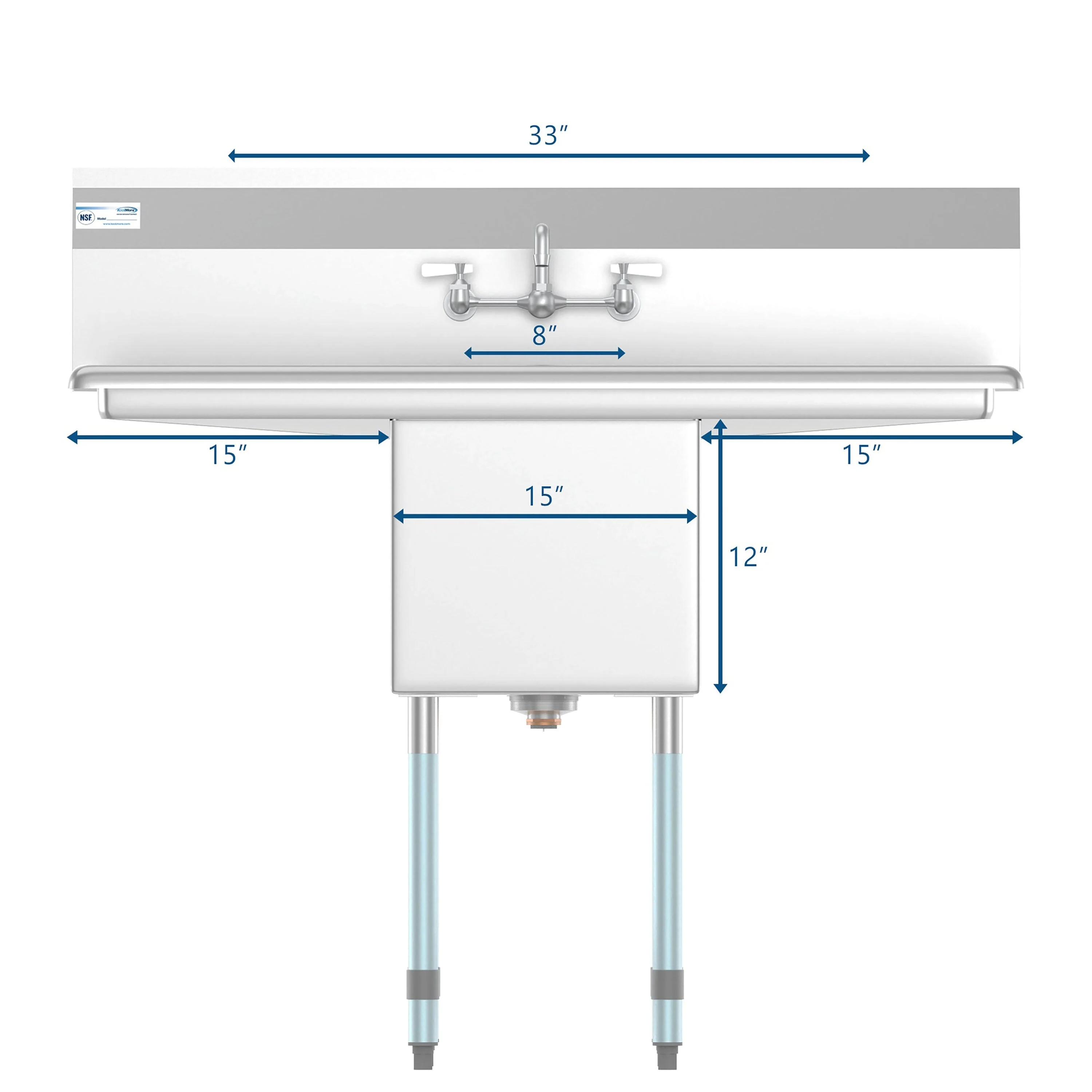 KoolMore Stainless Steel 1-Basin Freestanding Utility Tub with Faucet - Image 11