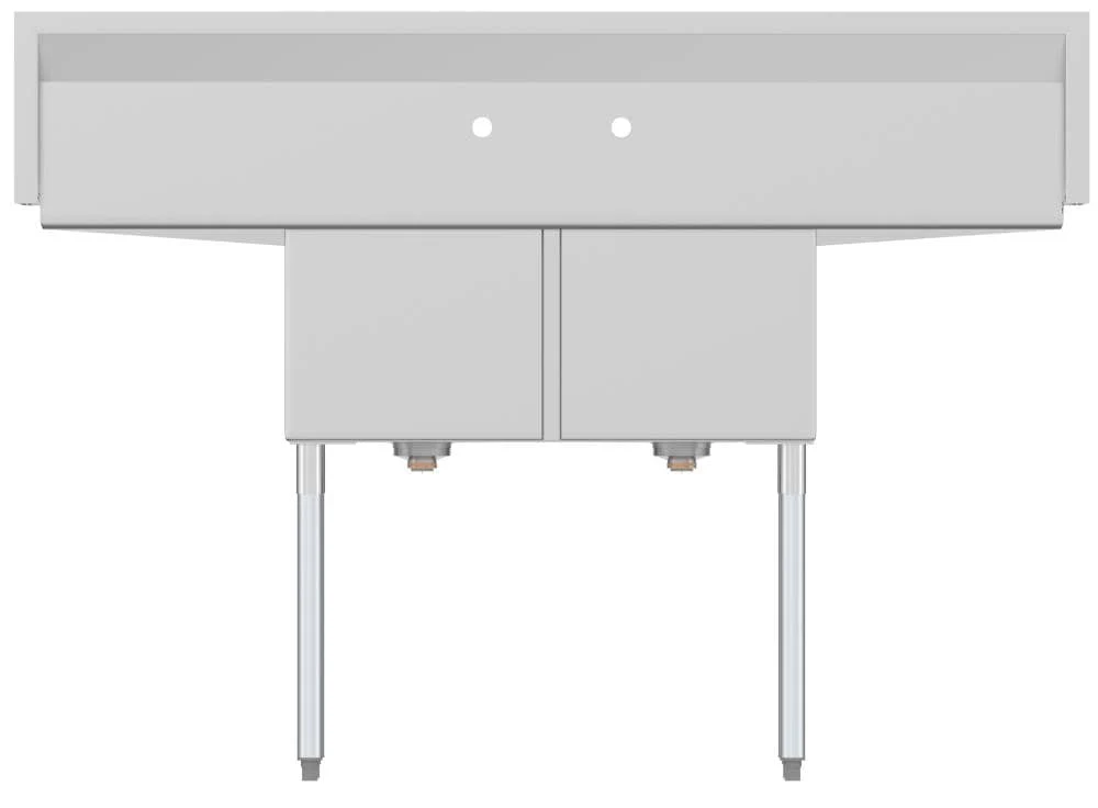 KoolMore Stainless Steel 2-Basin Freestanding Utility Tub with Drain - Image 6