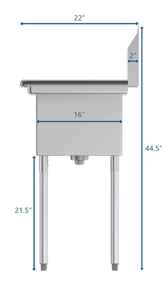 KoolMore Stainless Steel 2-Basin Freestanding Utility Tub with Drain - 22" x 43" - Image 10