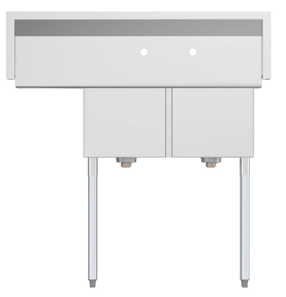 KoolMore Stainless Steel 2-Basin Freestanding Utility Tub with Drain - 22" x 43" - Image 8