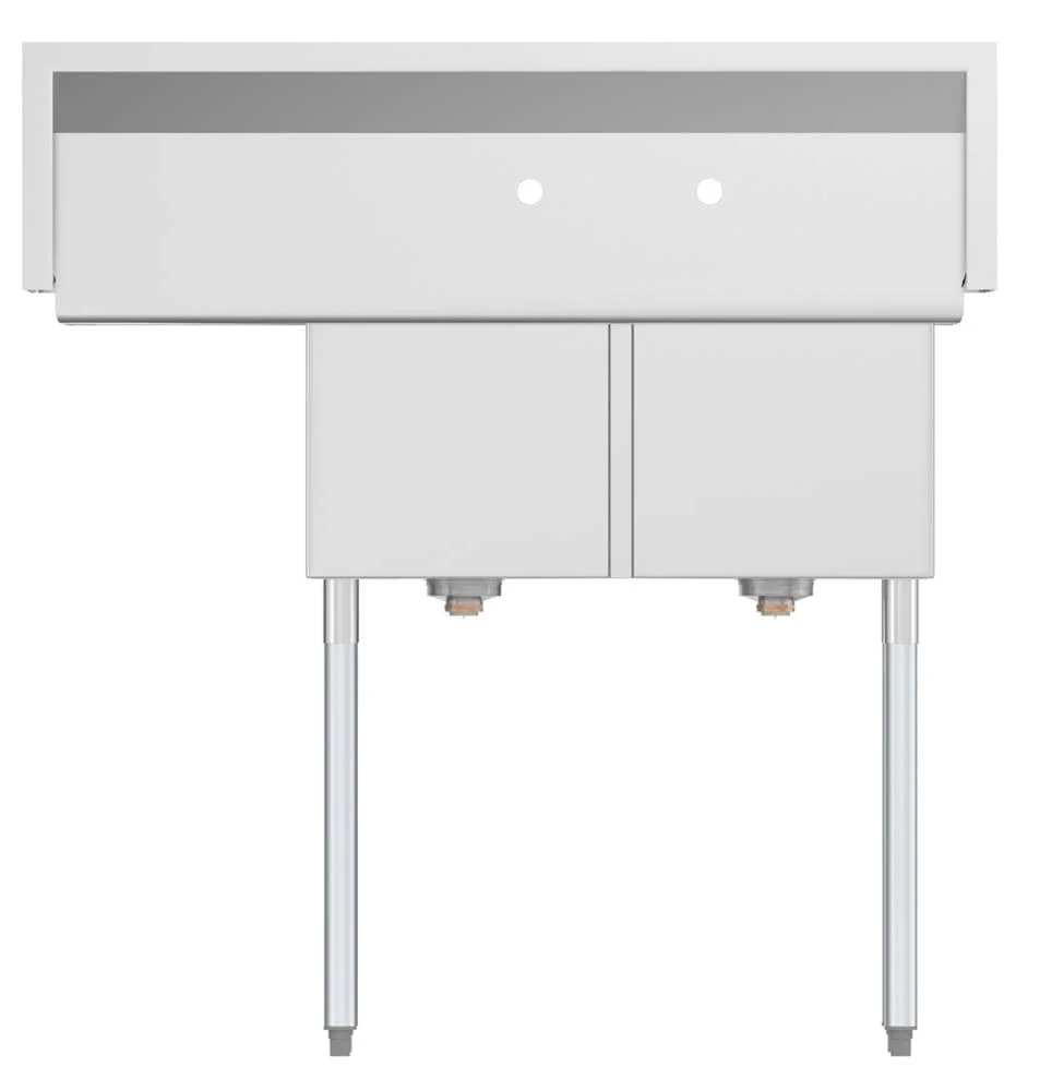 KoolMore 22" x 43" 2-Basin Stainless Steel Utility Tub with Drain - Image 8