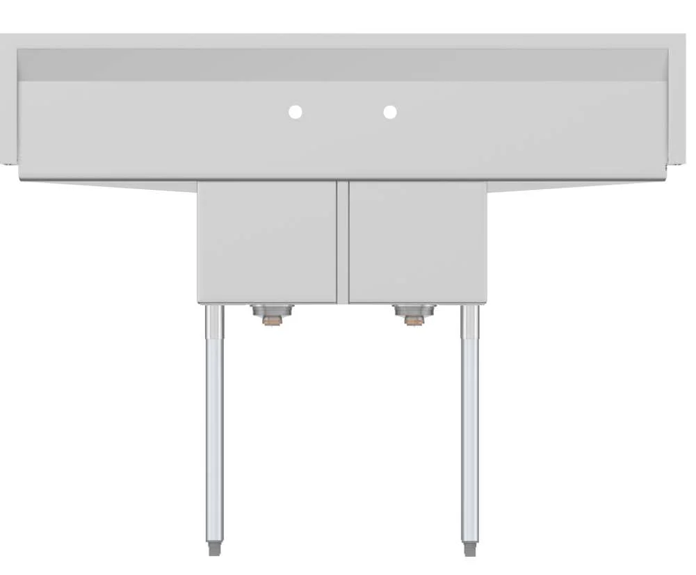 KoolMore Stainless Steel 2-Basin Freestanding Utility Tub with Drain - Image 7