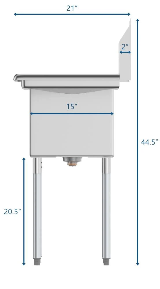 KoolMore Stainless Steel 20x54-inch 3-Basin Freestanding Utility Tub - Image 10