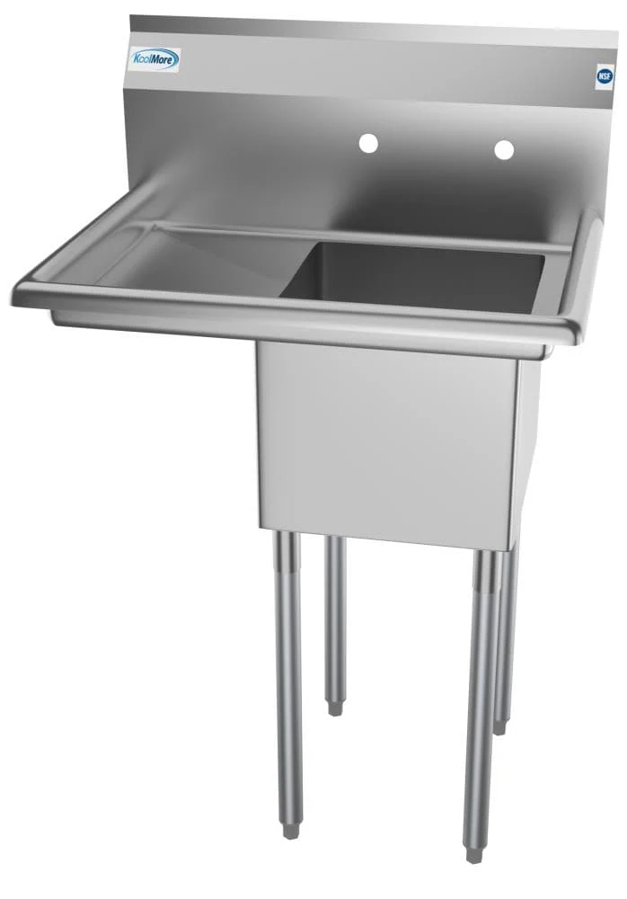 KoolMore Stainless Steel Freestanding Utility Tub with Drain - 22x29 inch - Image 2