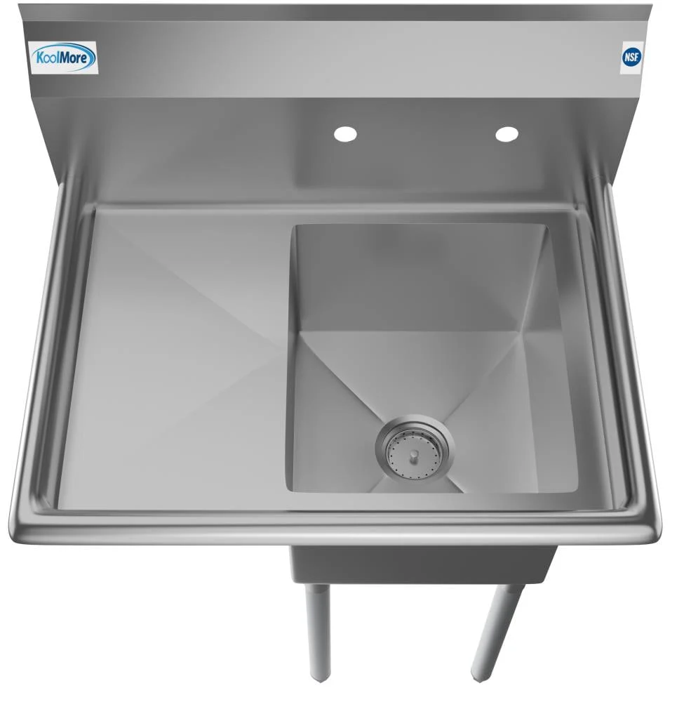 KoolMore Stainless Steel Freestanding Utility Tub with Drain - 22x29 inch - Image 4