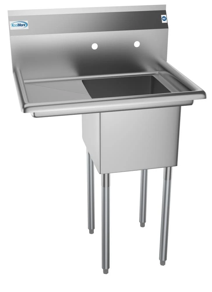 KoolMore Stainless Steel Freestanding Utility Tub with Drain - 22x29 inch - Image 7