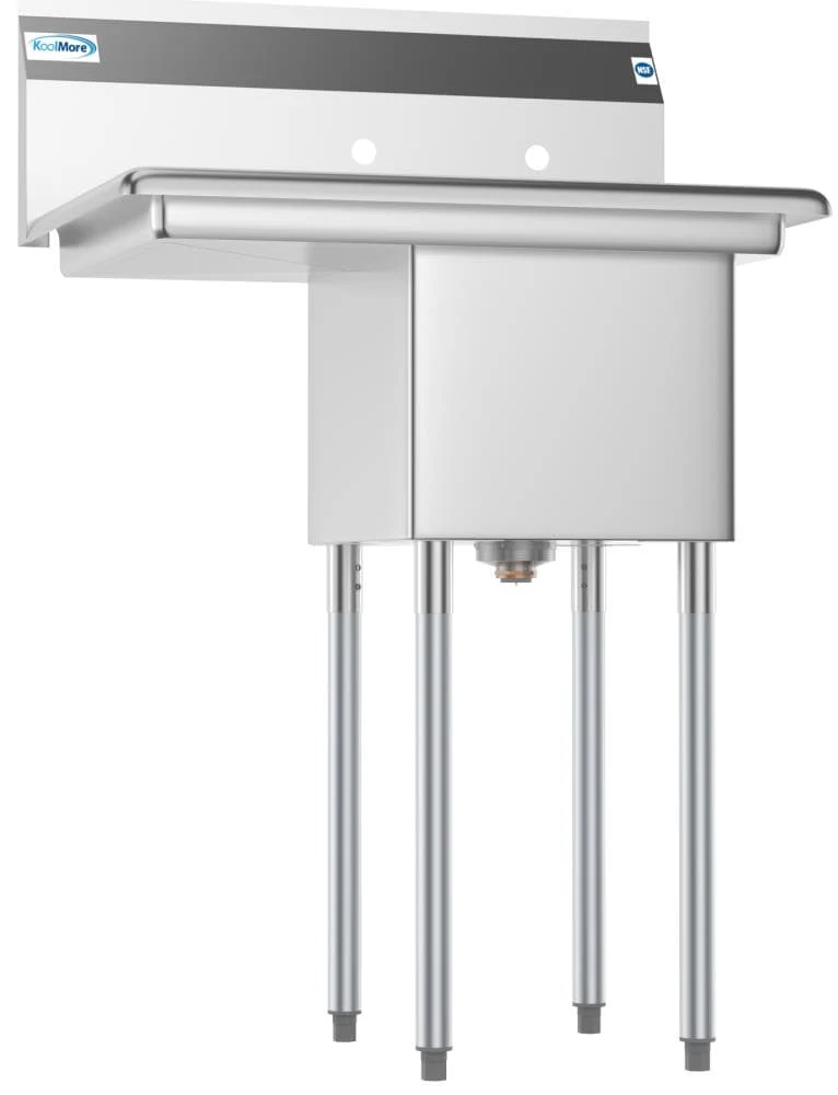 KoolMore Stainless Steel Freestanding Utility Tub with Drain - 22x29 inch - Image 8
