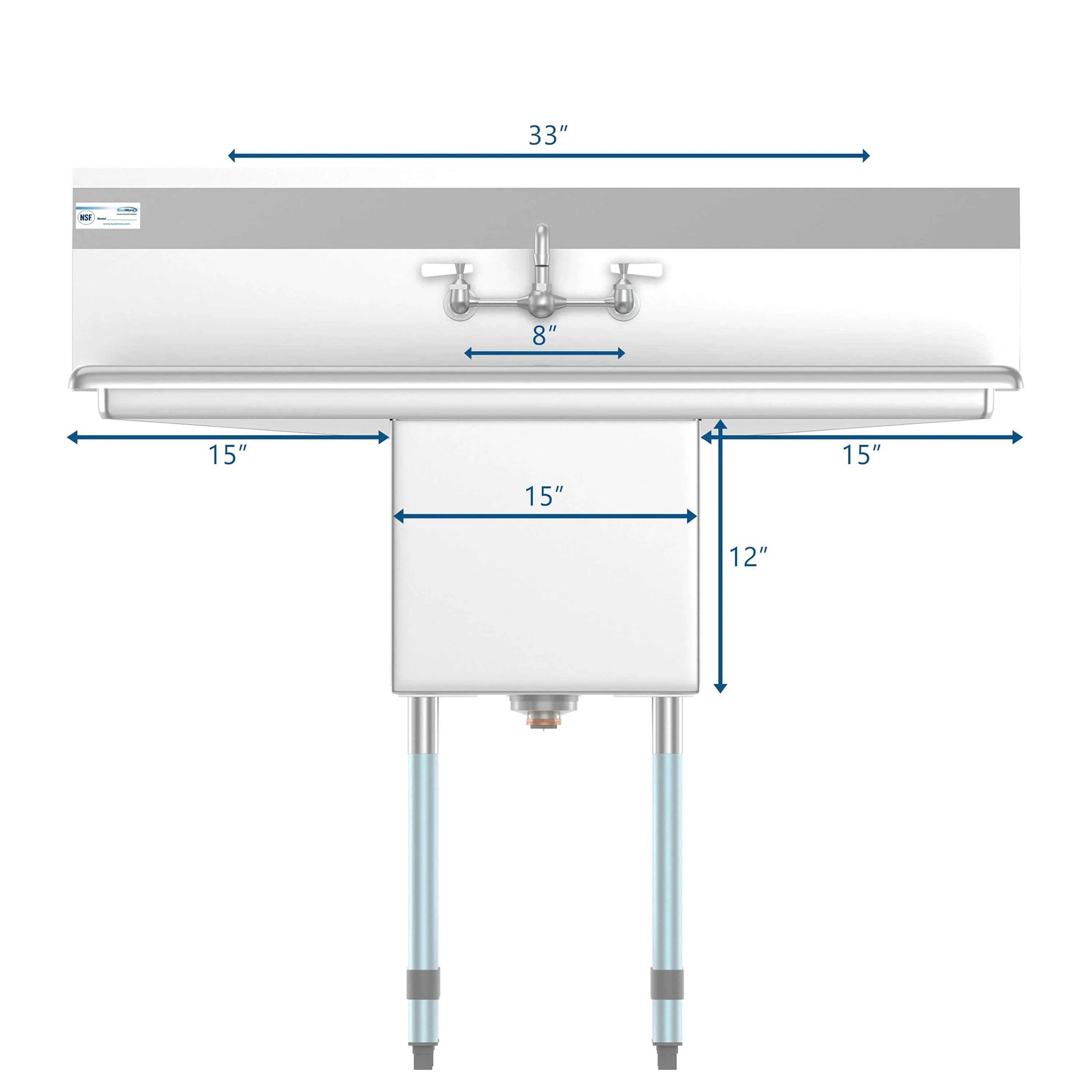 KoolMore Stainless Steel Freestanding Utility Tub with Drain and Faucet - Image 11