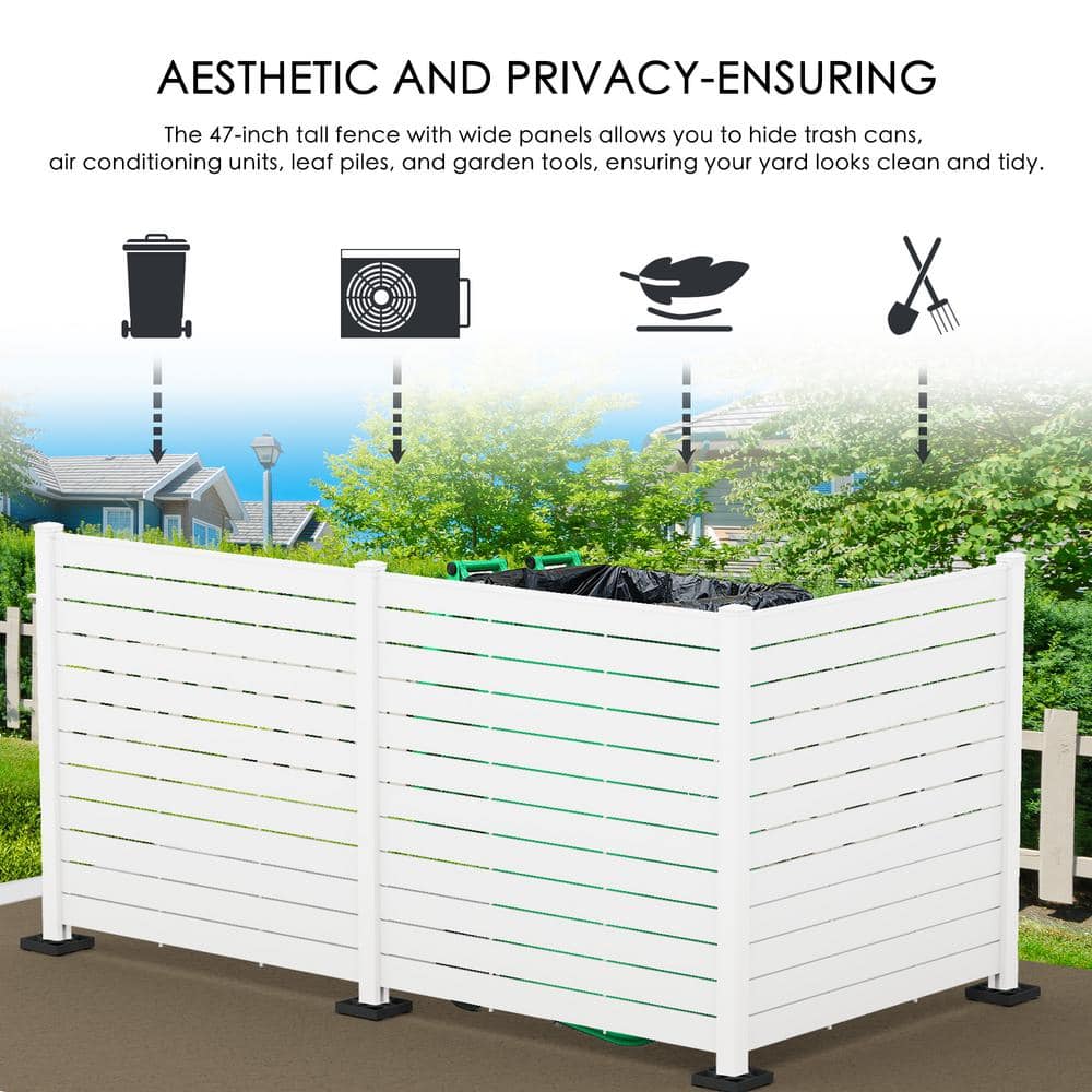 KOZYARD 4.17 ft. x 4 ft. White Outdoor Privacy Screens - 3 Panel Kit - Image 5