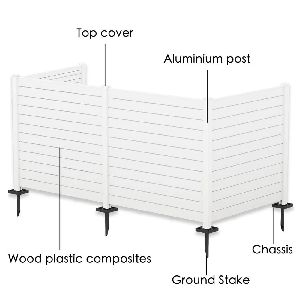 KOZYARD 4 ft. W x 4.17 ft. H White Vinyl Outdoor Privacy Screens Kit - Image 5