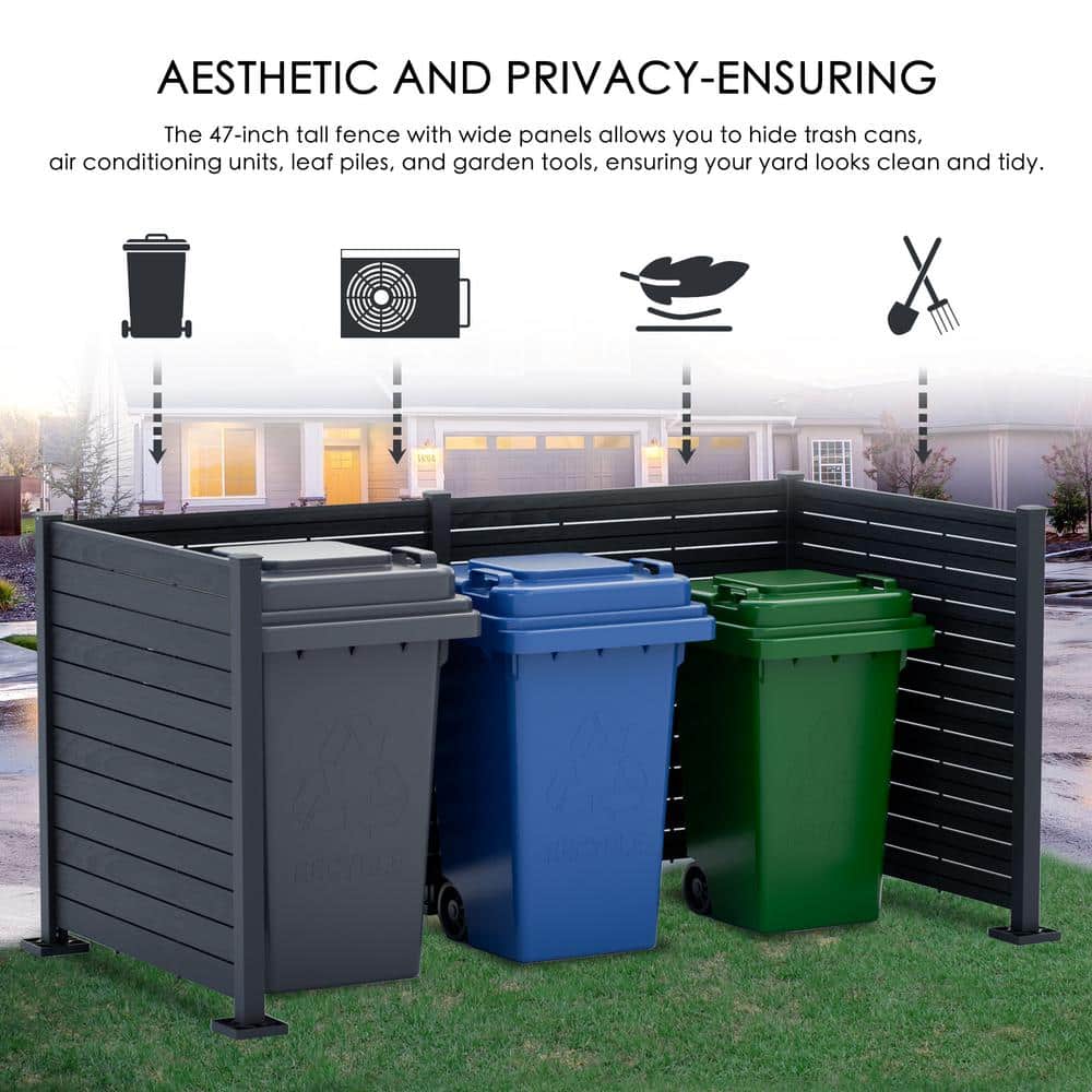 KOZYARD 48 in. Privacy Screen, 4-Panel Black Fence Kit for Outdoor Spaces - Image 2