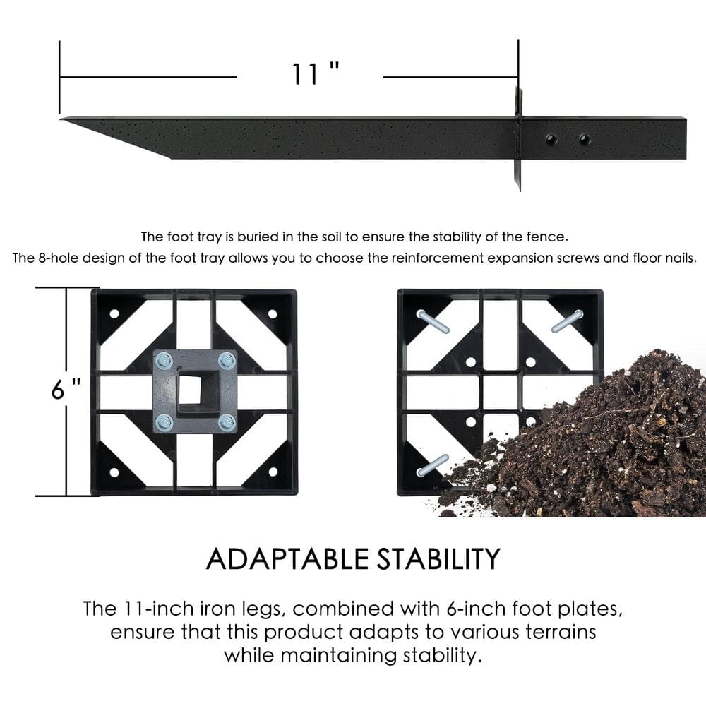KOZYARD Outdoor Privacy Screen Black Vinyl Fence Panels with Stakes - Image 5