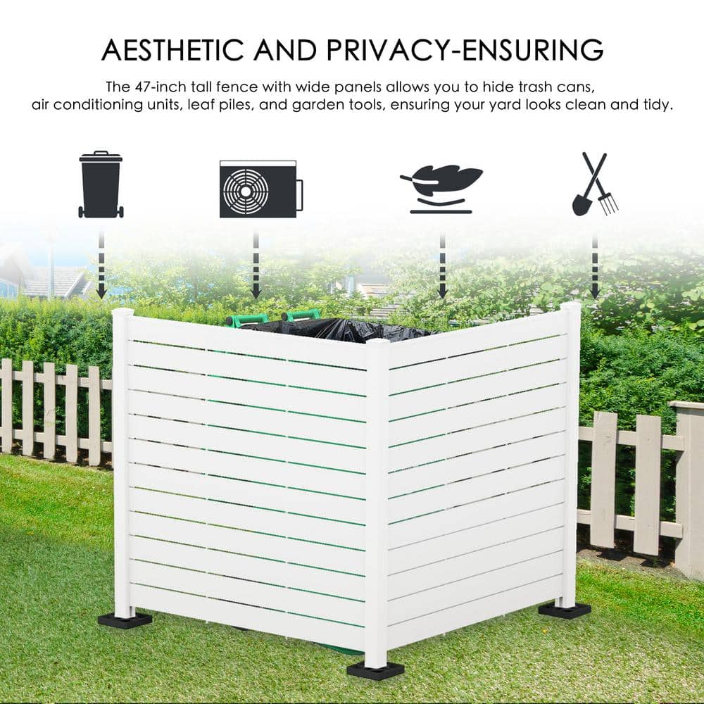 KOZYARD Outdoor Privacy Screens: 4.17 ft. W x 4.0 ft. H Vinyl Fence Panels for AC & Trash Storage - Image 3