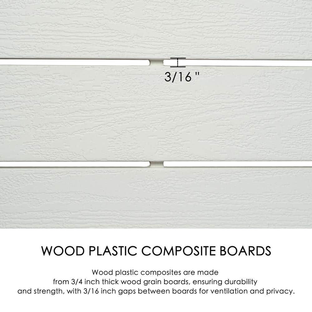 KOZYARD Outdoor Privacy Screens: 4.17 ft. W x 4.0 ft. H Vinyl Fence Panels for AC & Trash Storage - Image 4