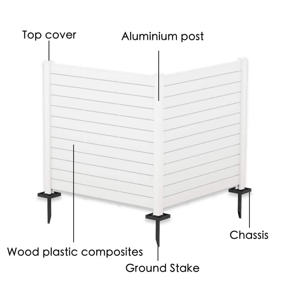 KOZYARD Outdoor Privacy Screens: 4.17 ft. W x 4.0 ft. H Vinyl Fence Panels for AC & Trash Storage - Image 6