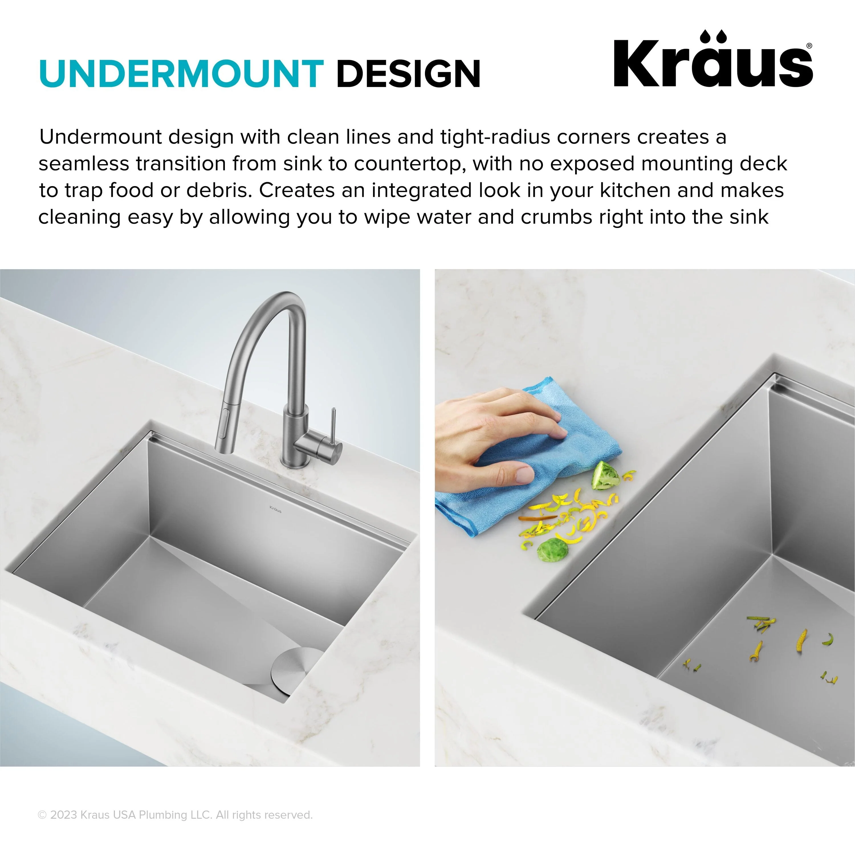 Kraus 19-in x 23-in Stainless Steel Undermount Laundry Sink with Drain - Image 6