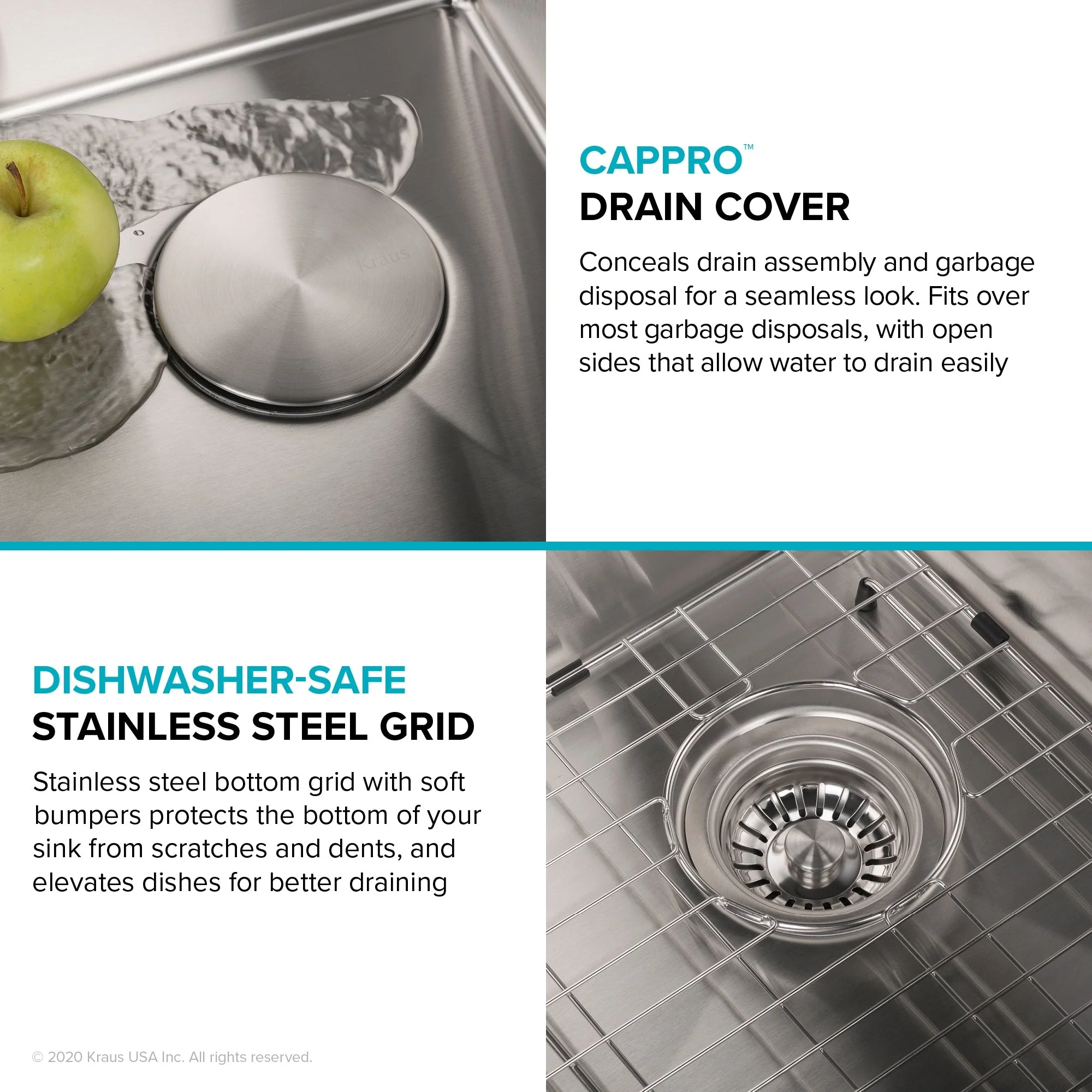 Kraus 22x25 Inch Stainless Steel Drop-In Laundry Sink with Drain - Image 11
