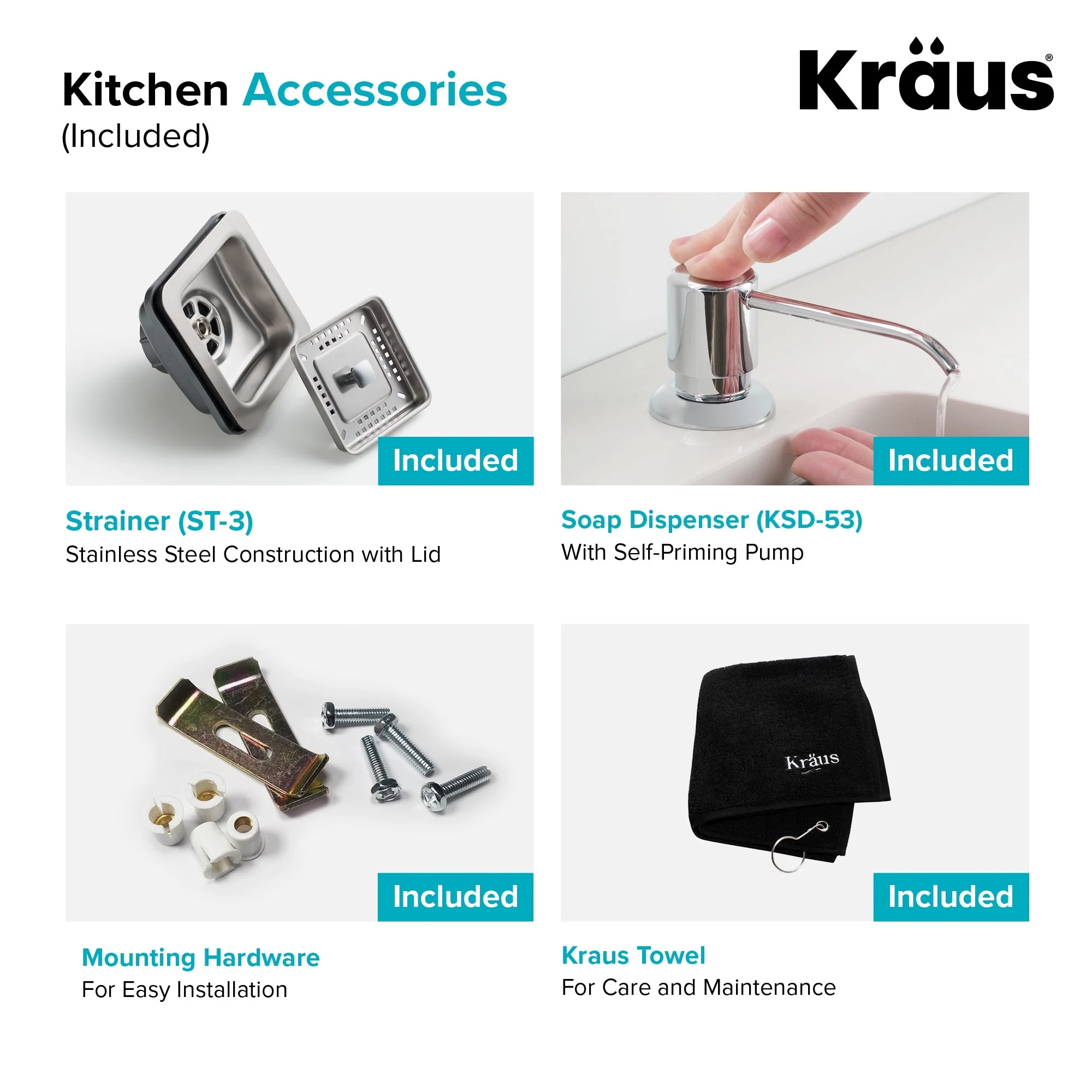 Kraus Stainless Steel Undermount Laundry Sink with Drain and Faucet - Image 10