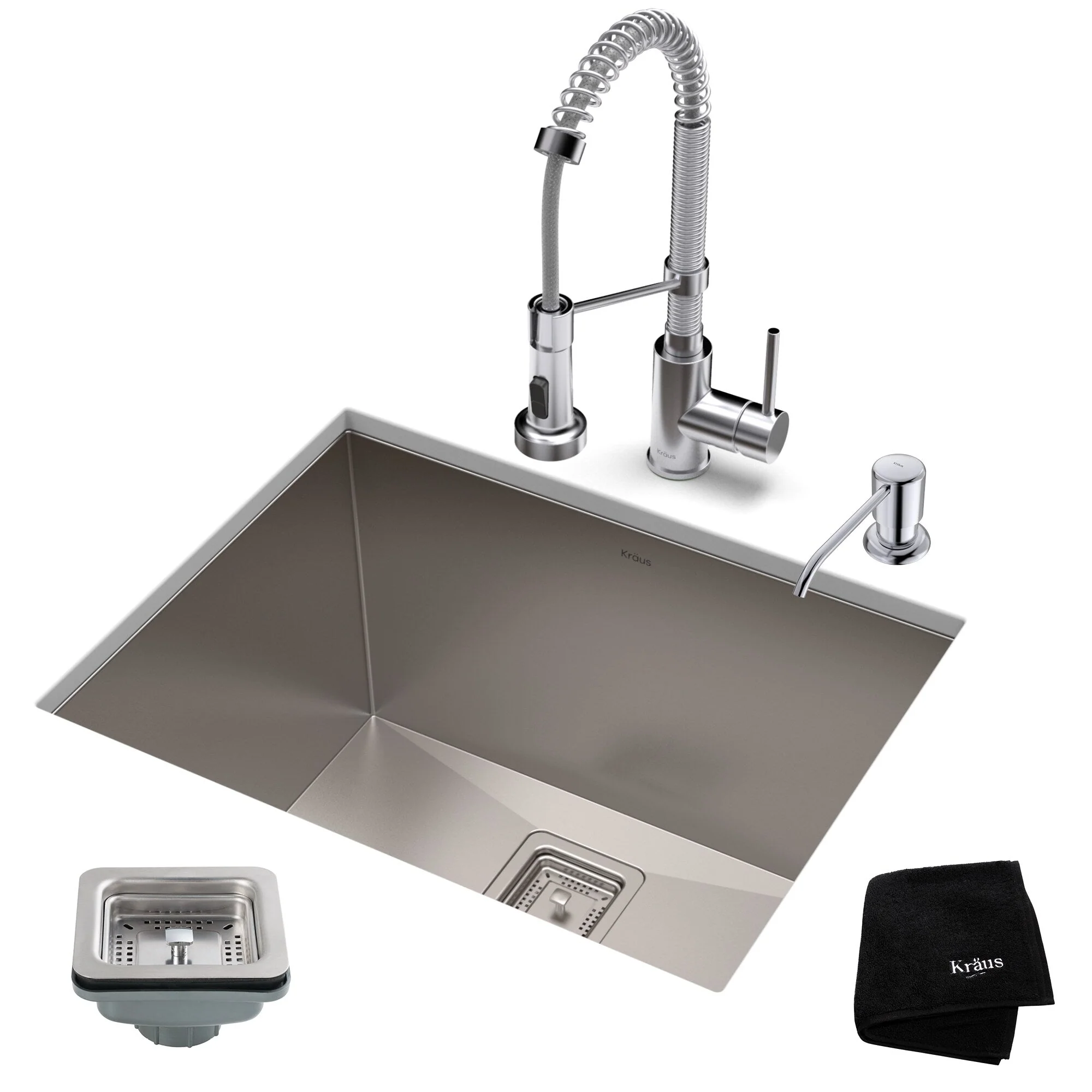 Kraus Stainless Steel Undermount Laundry Sink with Drain and Faucet - Image 14