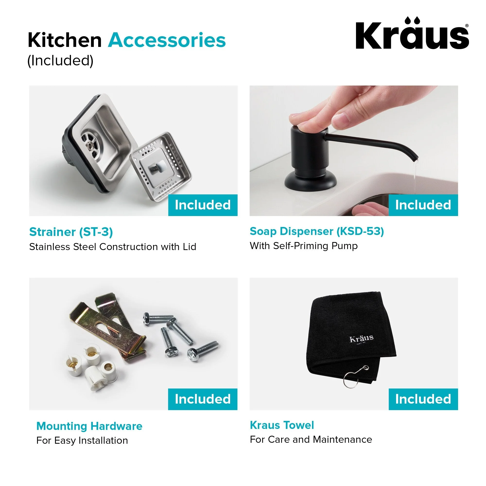 Kraus Stainless Steel Undermount Laundry Sink with Drain and Faucet - Image 10