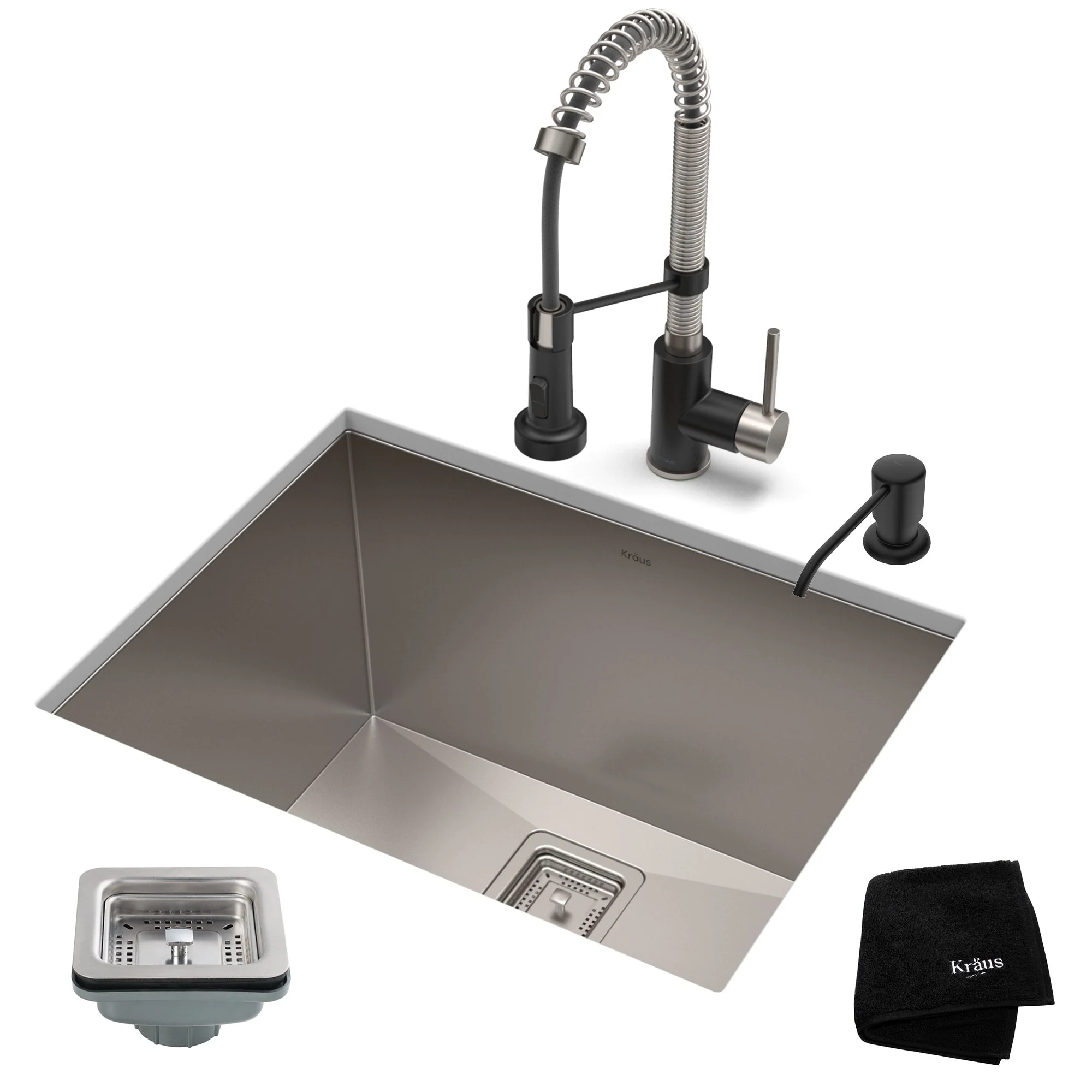 Kraus Stainless Steel Undermount Laundry Sink with Drain and Faucet - Image 14