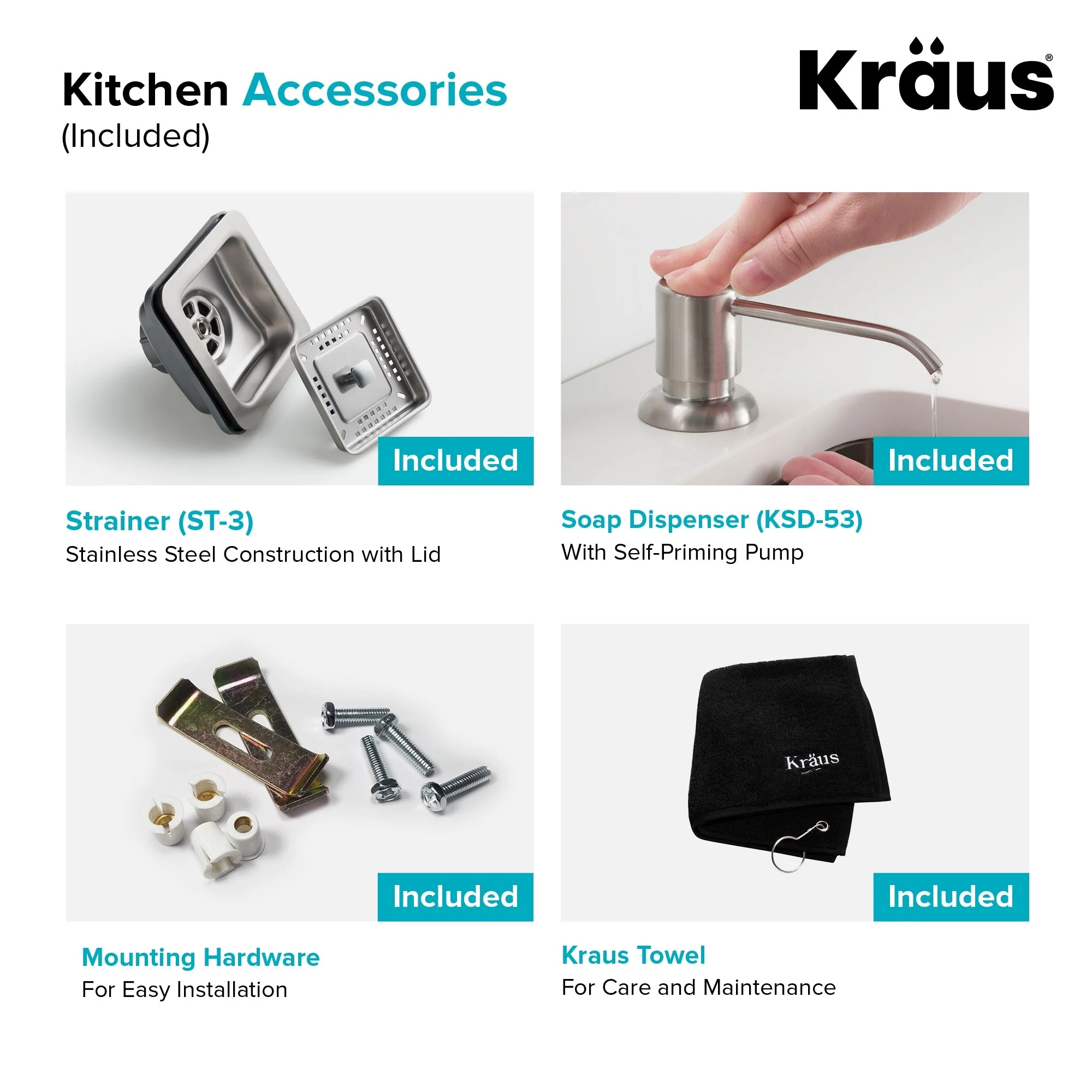 Kraus Stainless Steel Undermount Laundry Sink with Drain and Faucet - 18.5x24 In. - Image 10