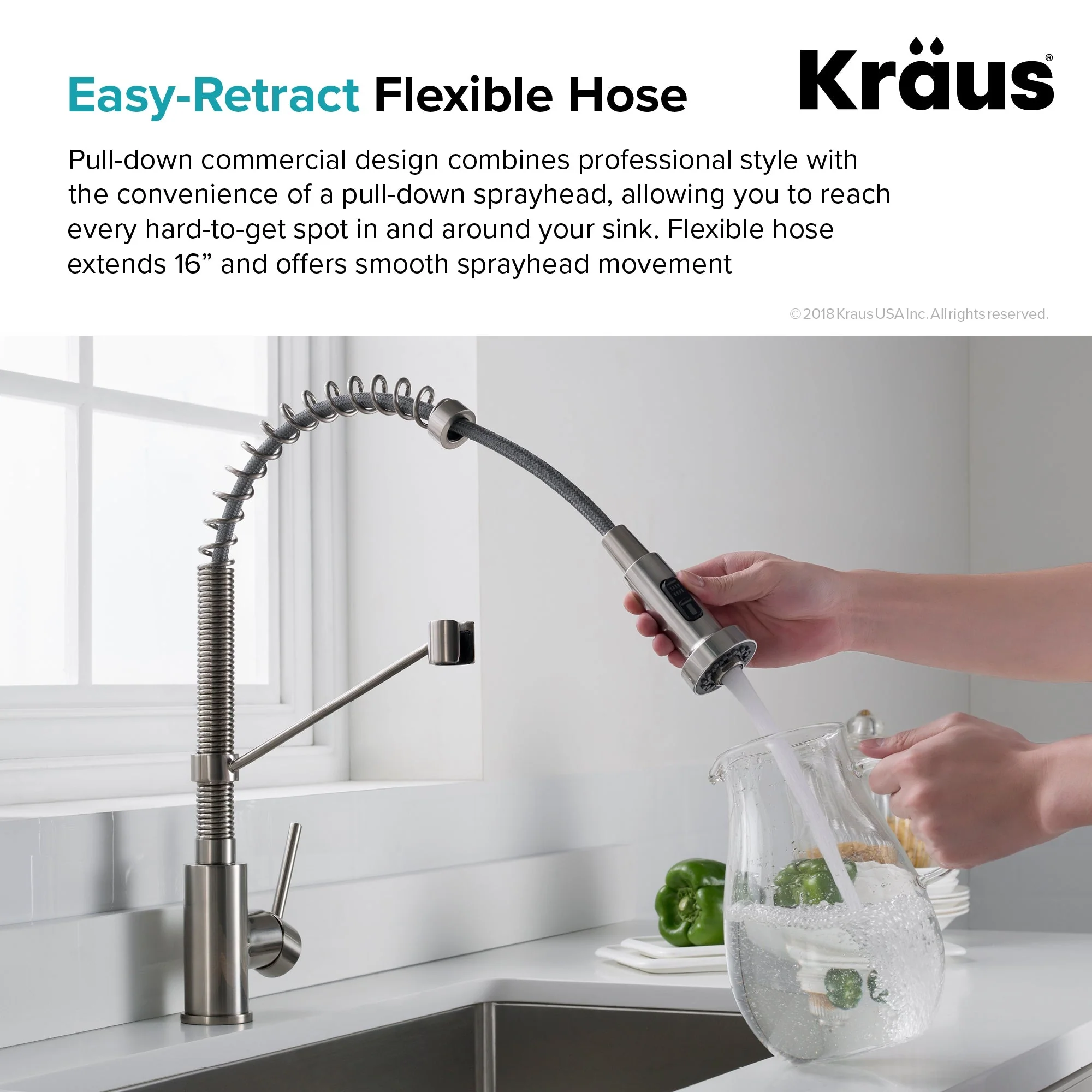 Kraus Stainless Steel Undermount Laundry Sink with Drain and Faucet - 18.5x24 In. - Image 5