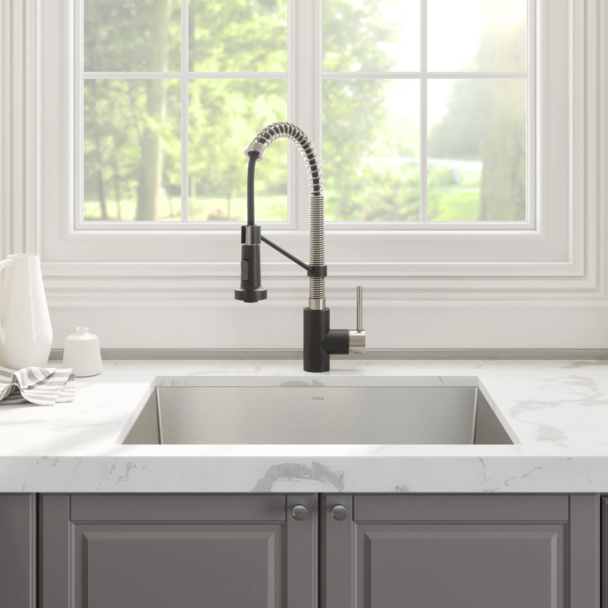 Kraus Stainless Steel Undermount Laundry Sink with Drain and Faucet - Image 4