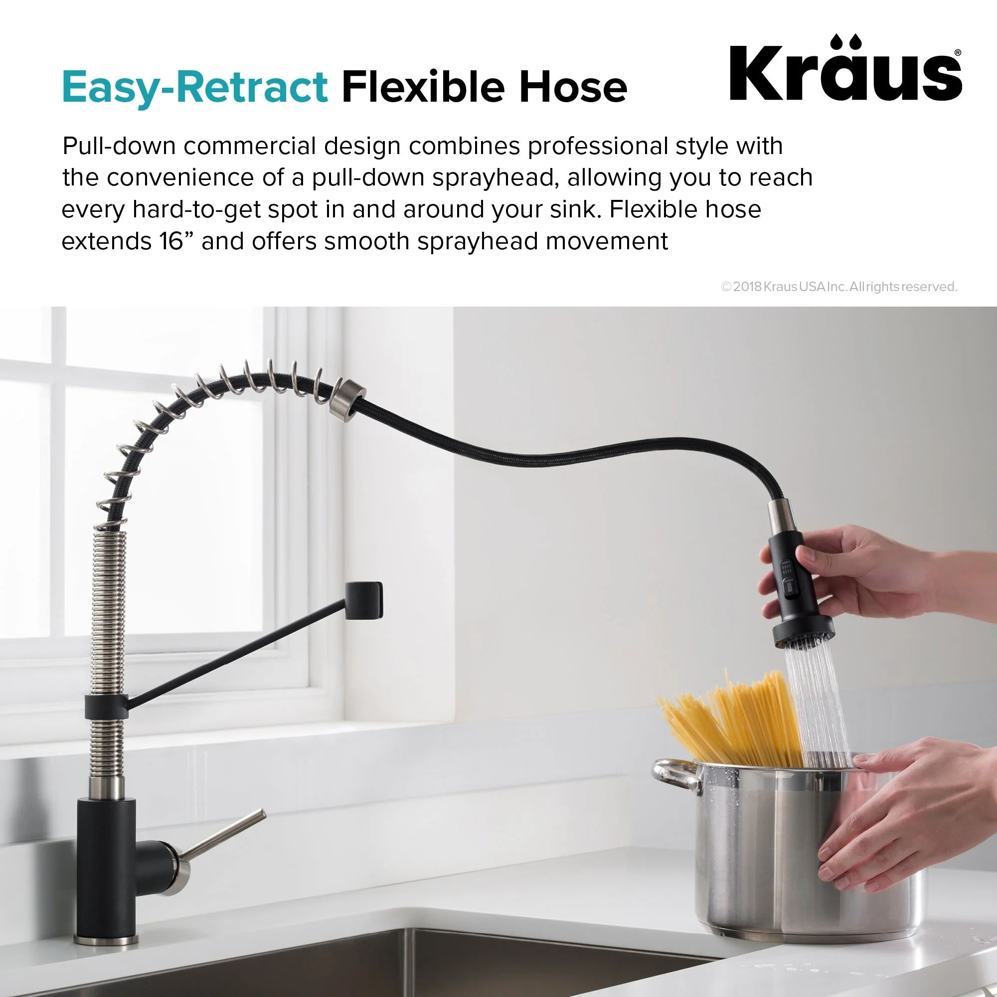 Kraus Stainless Steel Undermount Laundry Sink with Drain and Faucet - Image 5