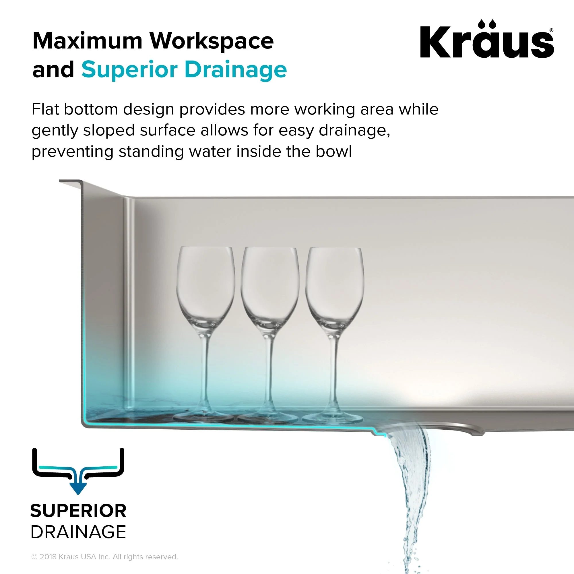 Kraus Stainless Steel Undermount Laundry Sink with Drain and Faucet - Image 7