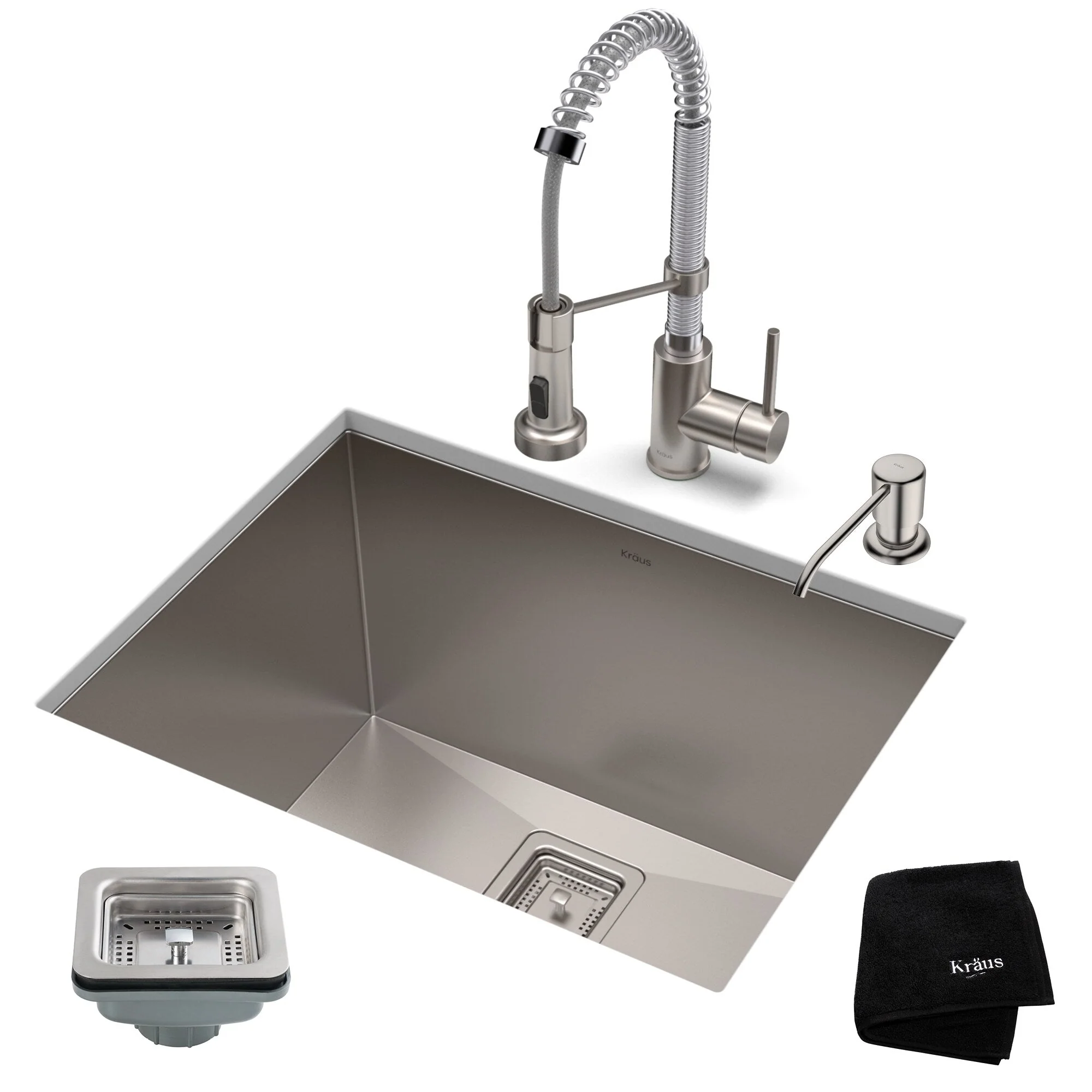 Kraus Stainless Steel Undermount Laundry Sink with Faucet and Drain - Image 14