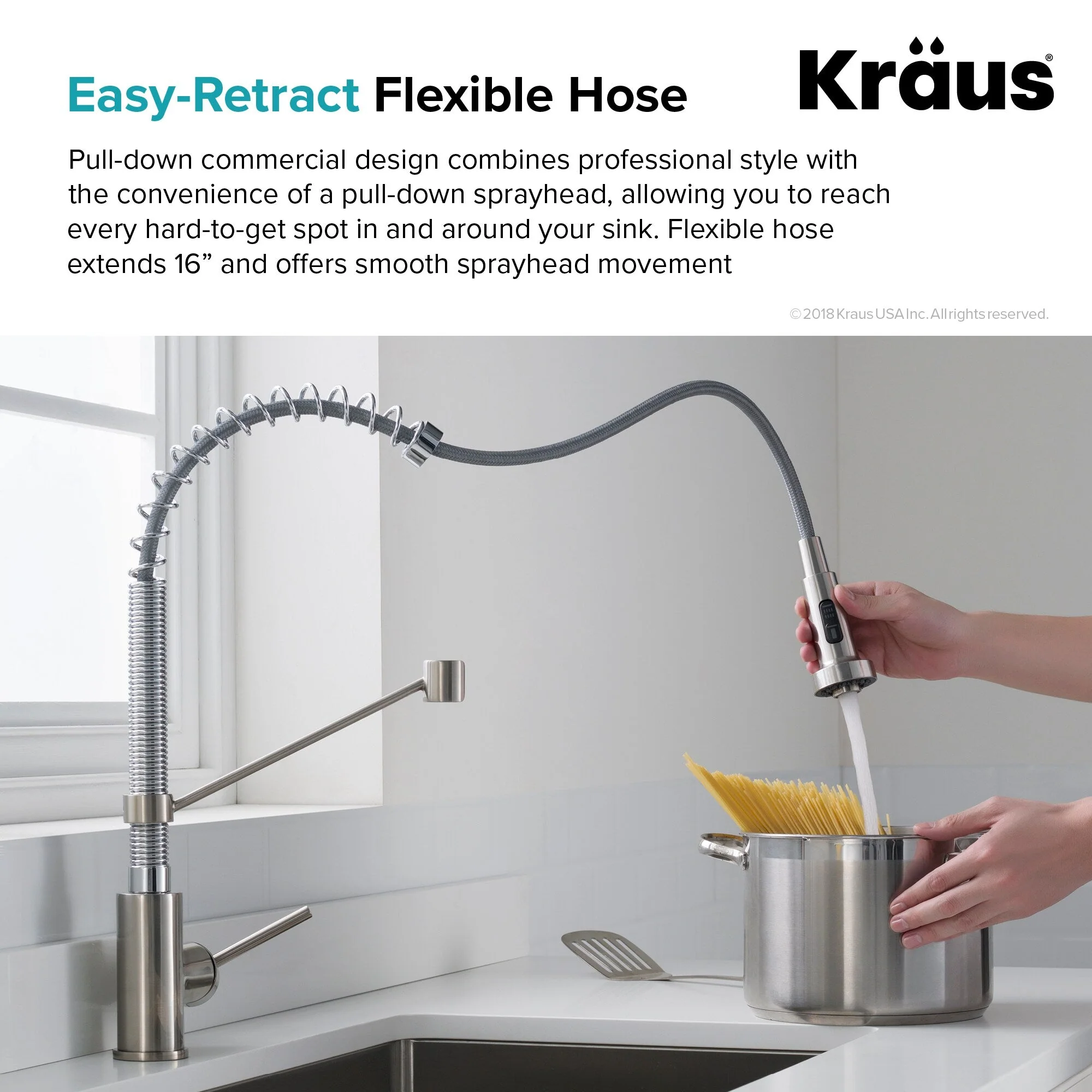 Kraus Stainless Steel Undermount Laundry Sink with Faucet and Drain - Image 5