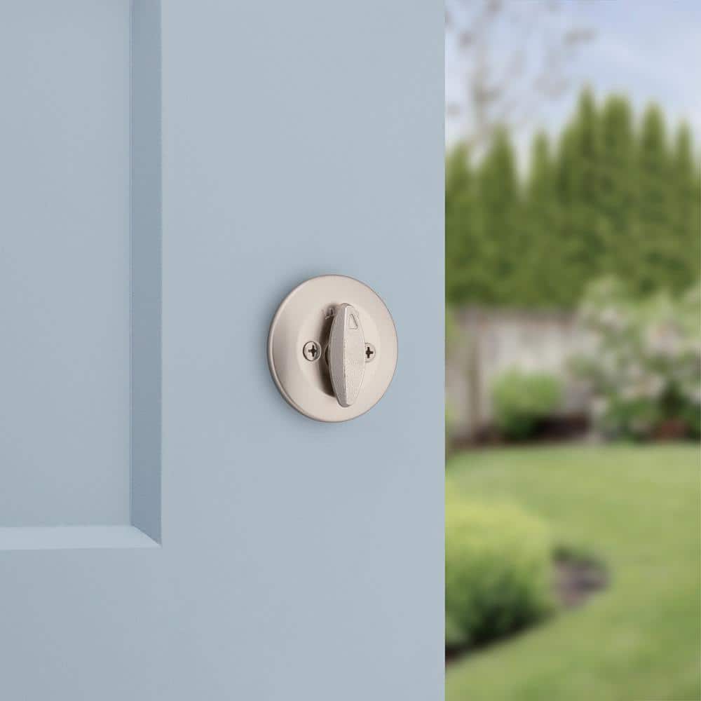 Kwikset 663 Single-Sided Deadbolt in Satin Nickel with Microban Antimicrobial Technology - Image 2