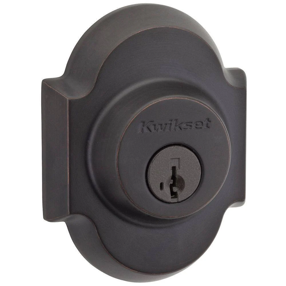 Kwikset Austin Venetian Bronze Single Cylinder Deadbolt featuring SmartKey Security with Microban Antimicrobial Technology