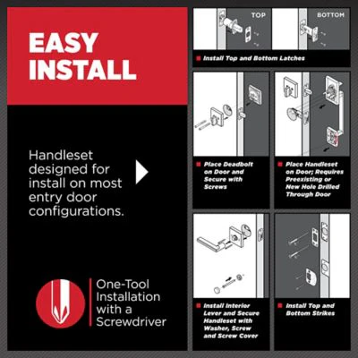 Kwikset Chelsea Satin Nickel Single Cylinder Door Handleset with Juno Knob Featuring SmartKey Security - Image 4