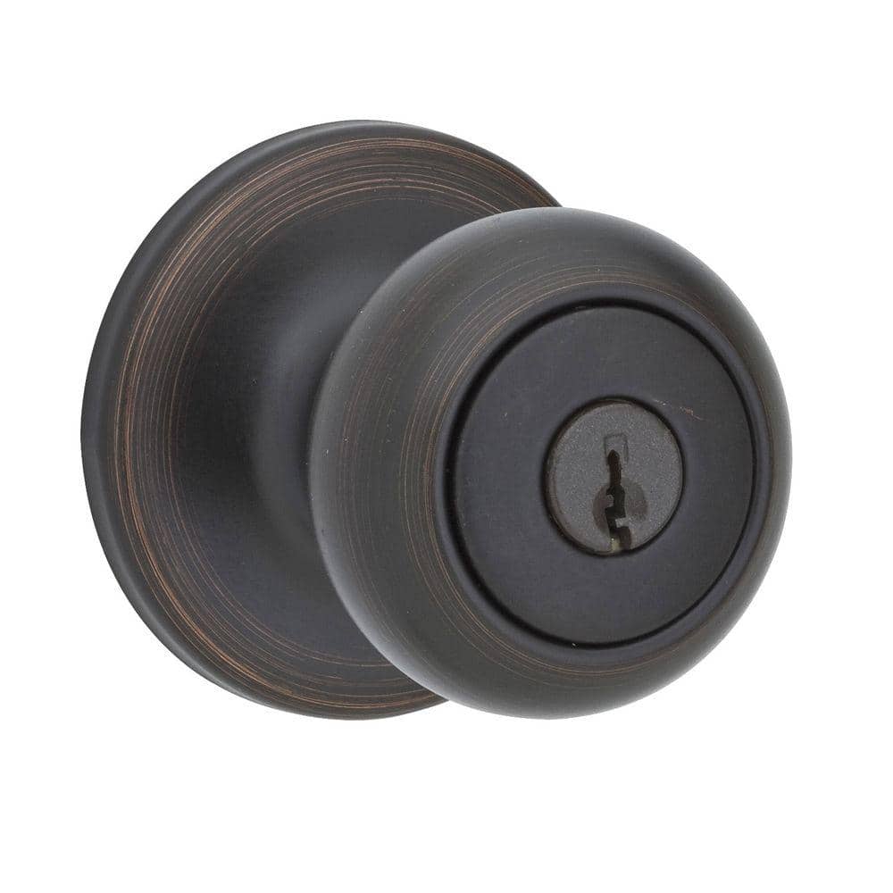 Kwikset Cove Venetian Bronze Keyed Entry Door Knob