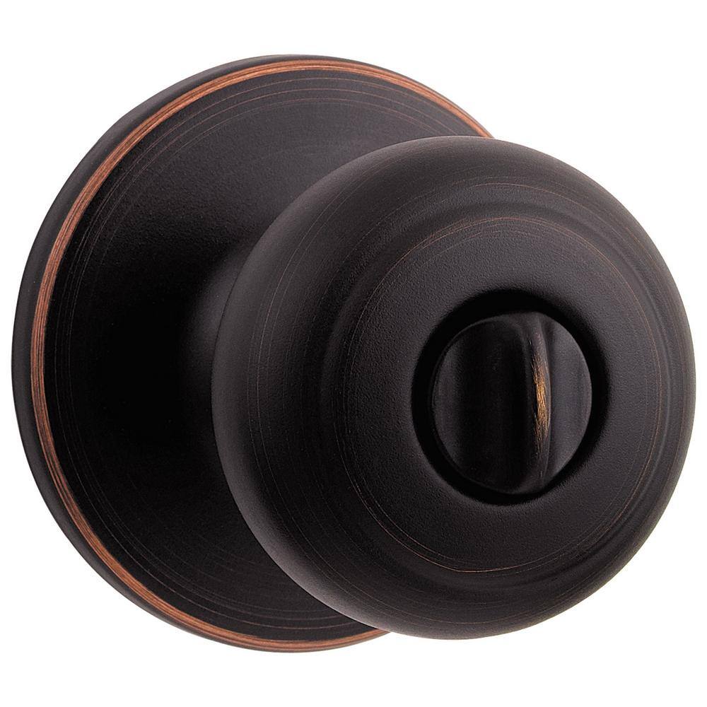 Kwikset Cove Venetian Bronze Privacy Bed/Bath Door Knob with Lock - Image 2