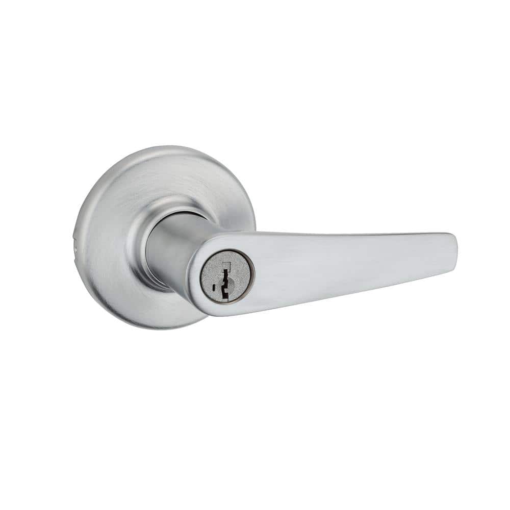 Kwikset Delta Satin Chrome Exterior Entry Door Lever and Single Cylinder Deadbolt Combo Pack featuring SmartKey Security - Image 3