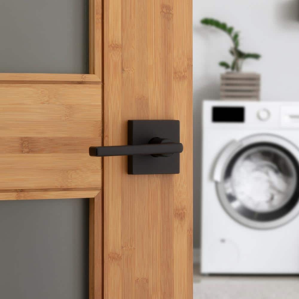 Kwikset Halifax Square Matte Black Passage Hall/Closet Door Lever (4-Pack) - Image 3